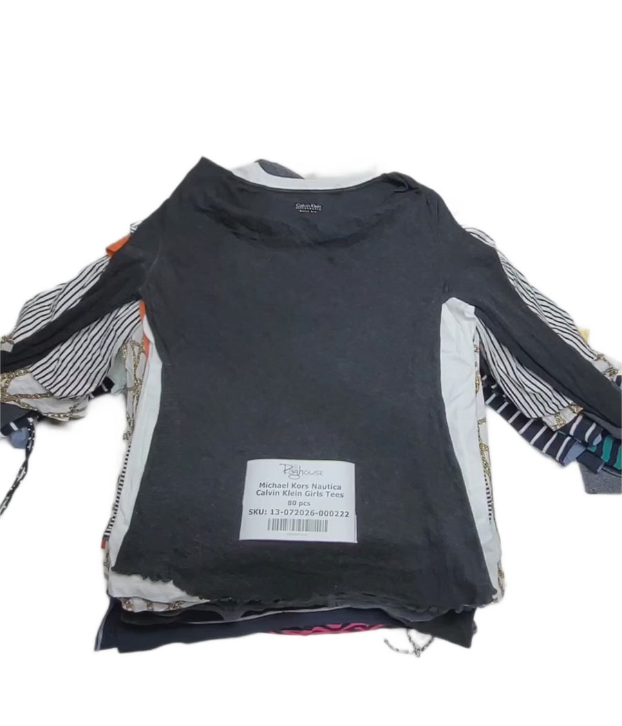 Michael Kors Nautica Calvin Klein Girls Tees 80 pcs