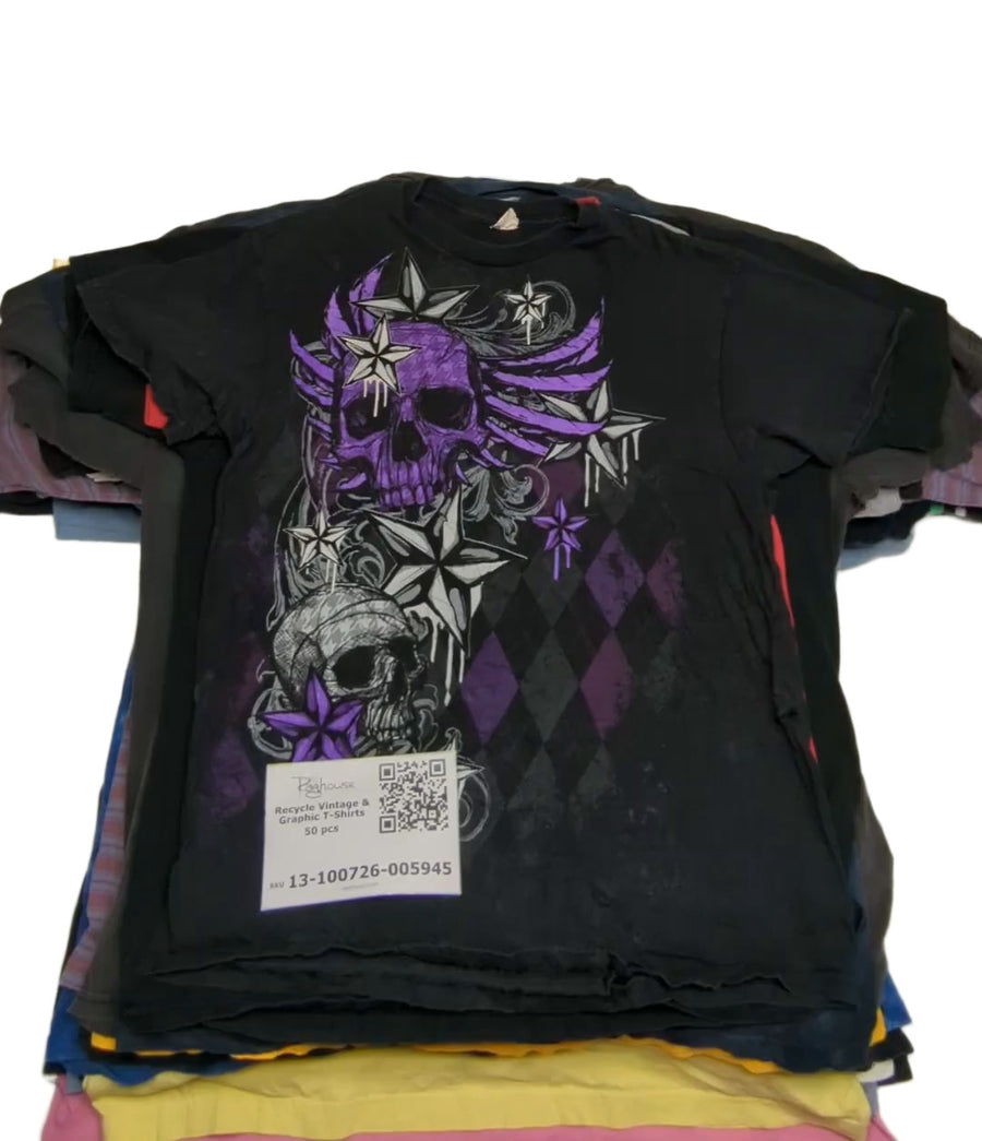 Recycle Vintage & Graphic T-Shirts 50 pcs