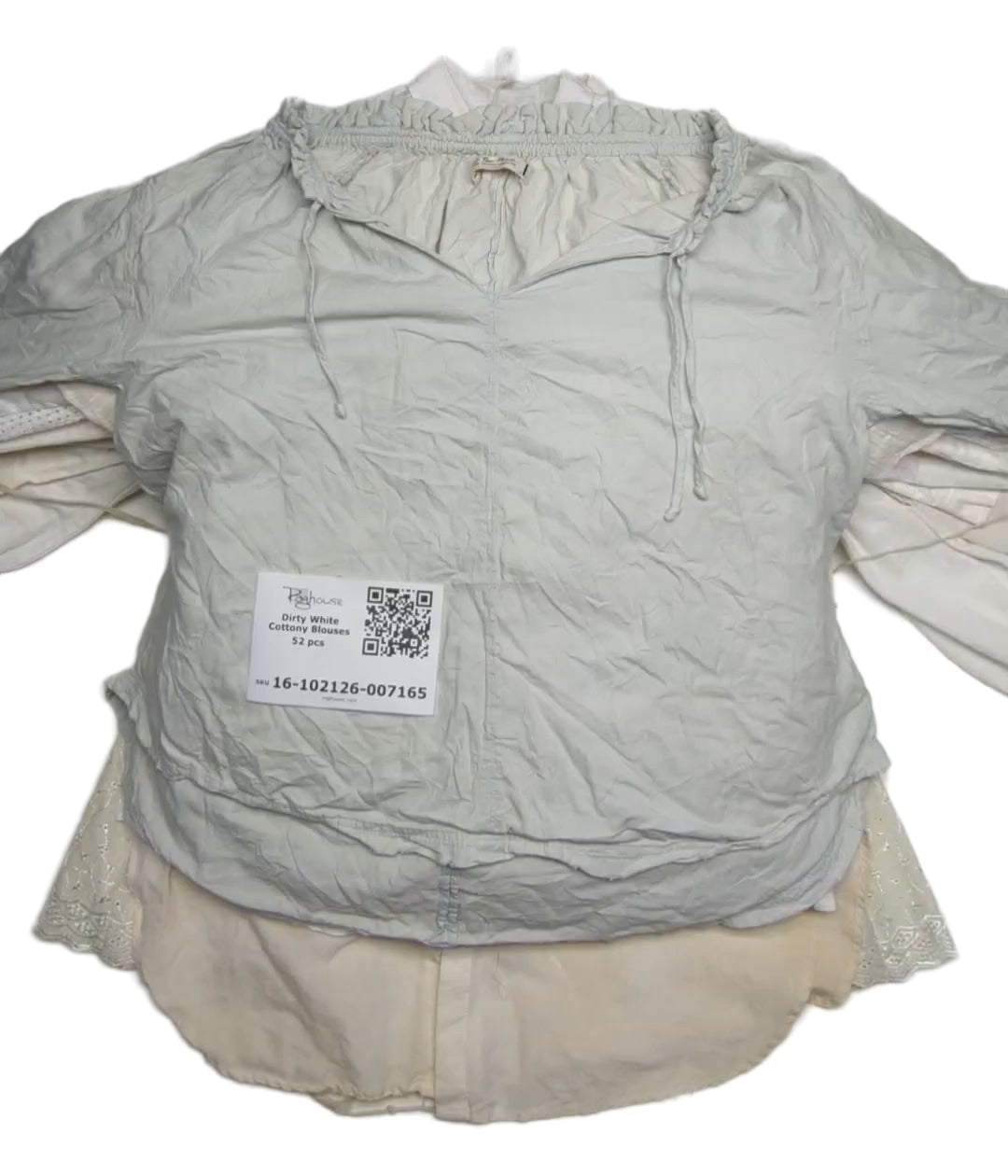Dirty White Cottony Blouses 52 pcs