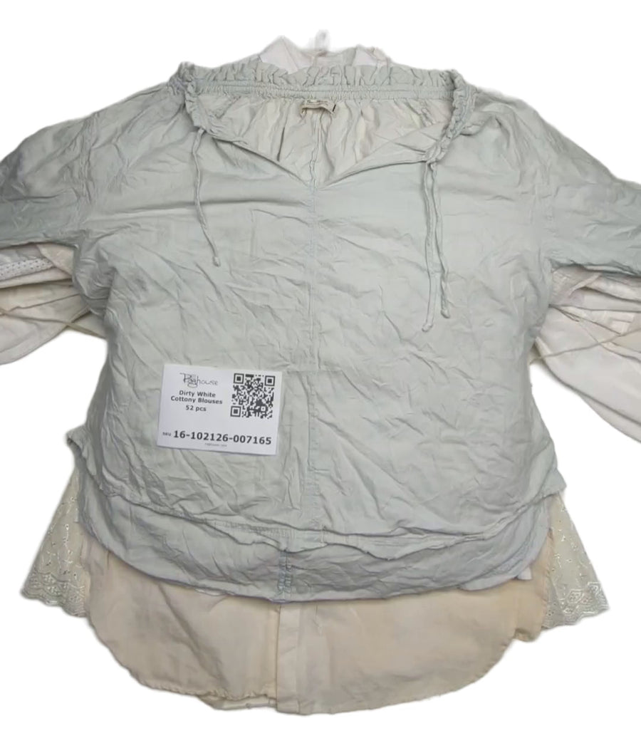 Dirty White Cottony Blouses 52 pcs