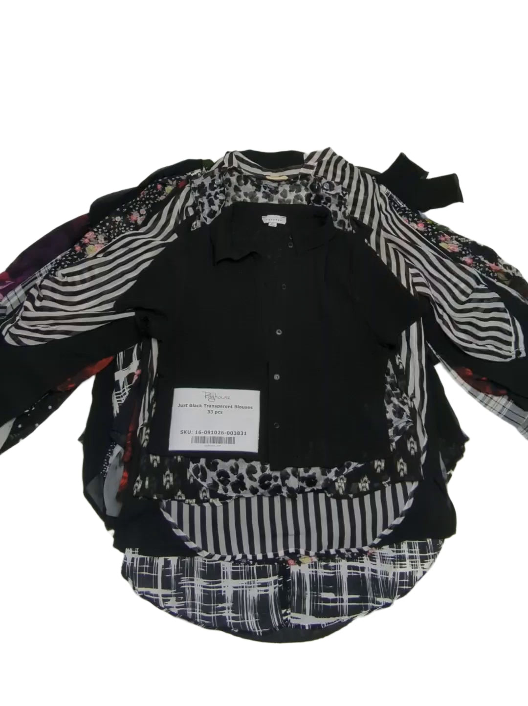 Just Black Transparent Blouses 33 pcs