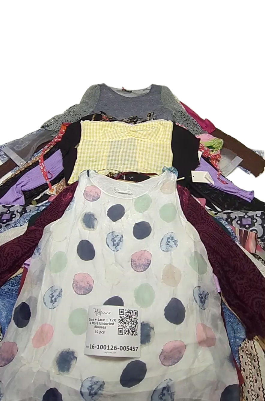 Crop + Lace + Y2K & More Unsorted Blouses 92 pcs