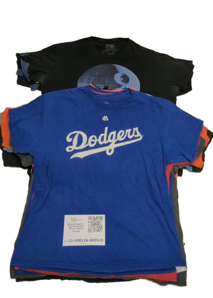 Recycle Sports + Superhero & Star Wars T-Shirts 57 pcs