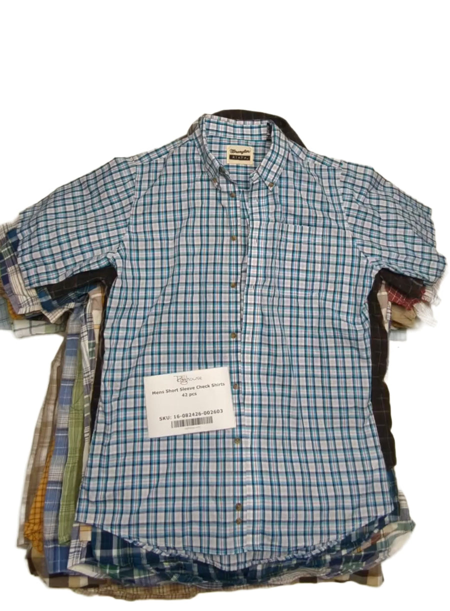 Mens Short Sleeve Check Shirts 42 pcs