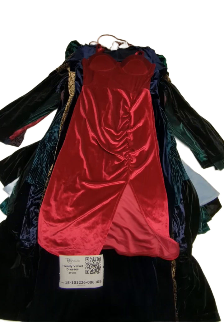 Trendy Velvet Dresses 39 pcs