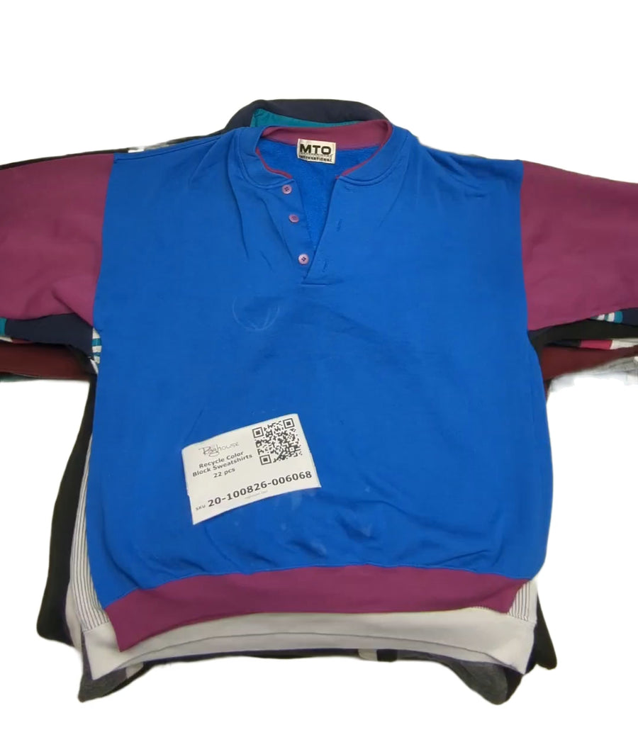 Recycle Color Block Sweatshirts 22 pcs