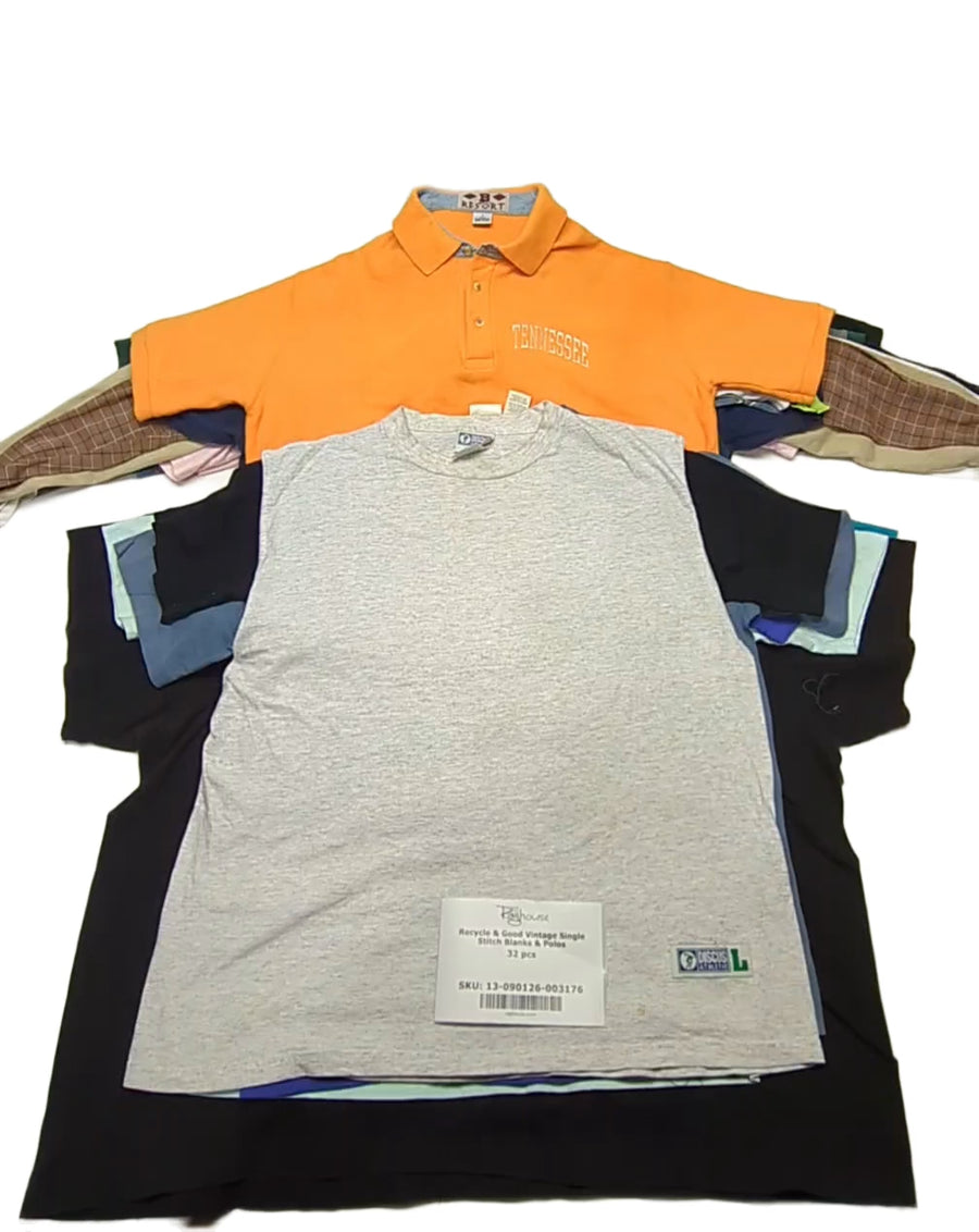 Recycle & Good Vintage Single Stitch Blanks & Polos 32 pcs