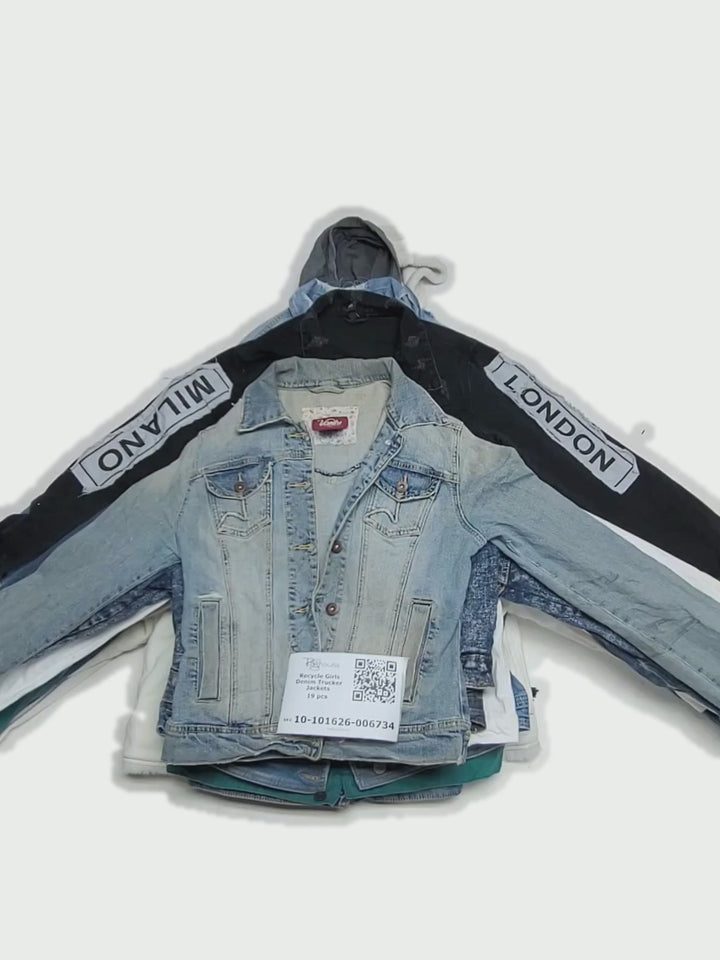 Recycle Girls Denim Trucker Jackets 19 pcs