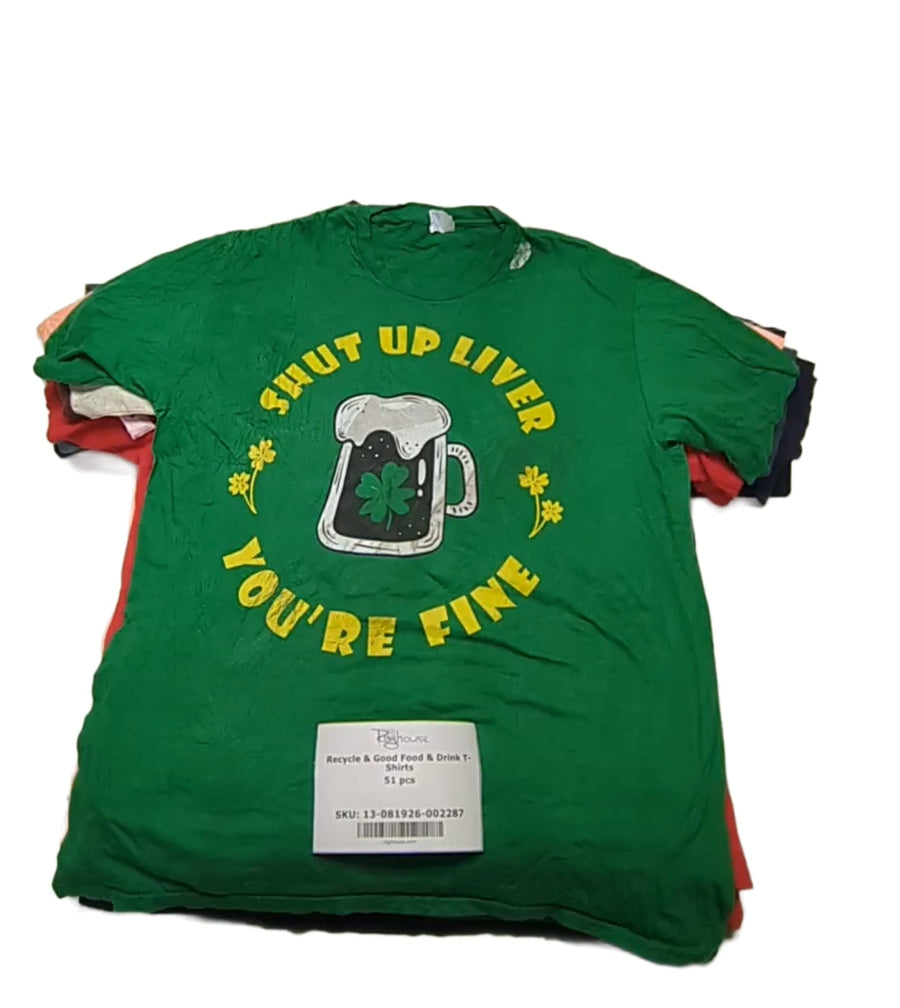 Recycle & Good Food & Drink T-Shirts 51 pcs