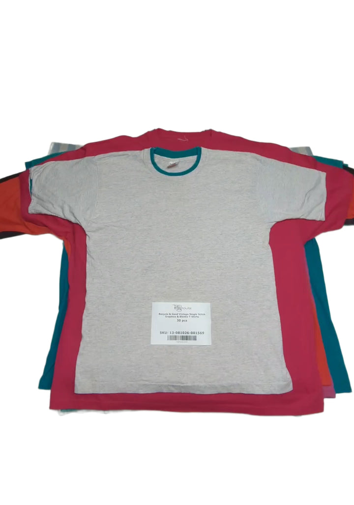 Recycle & Good Vintage Single Stitch Graphics & Blanks T-Shirts 30 pcs