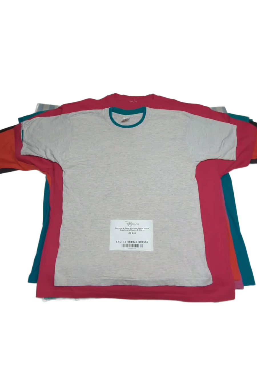 Recycle & Good Vintage Single Stitch Graphics & Blanks T-Shirts 30 pcs