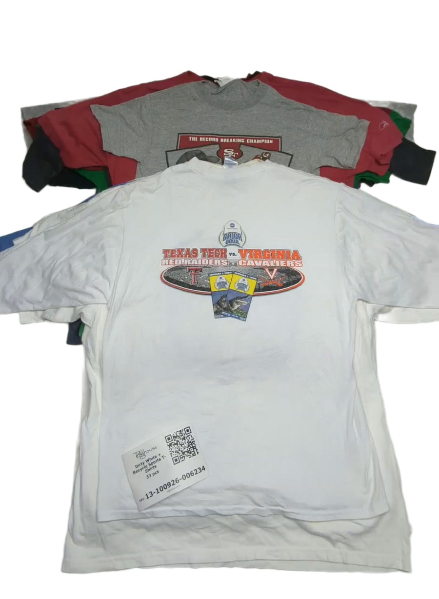 Dirty White + Recycle Sports T-Shirts 33 pcs
