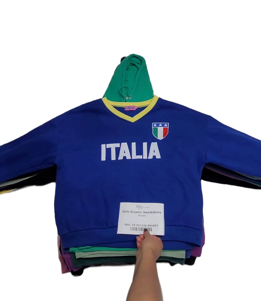 Girls Graphic Sweatshirts 26 pcs