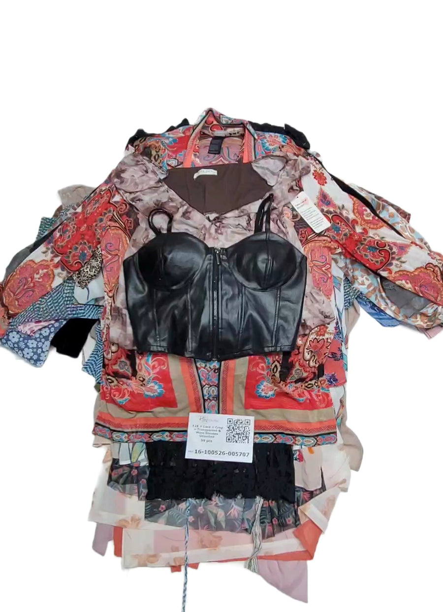 Y2K + Lace + Crop + Transparent & More Blouses Unsorted 99 pcs