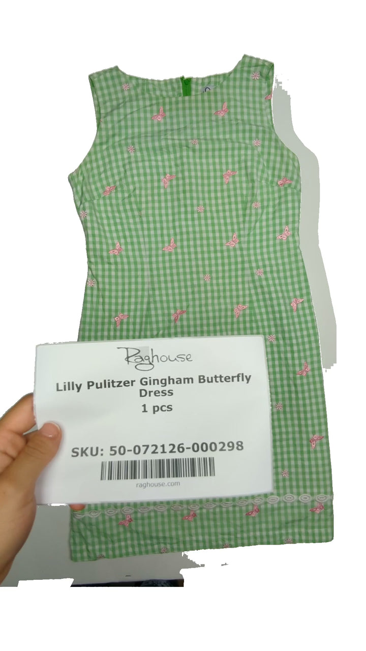 Lilly Pulitzer Gingham Butterfly Dress 1 pcs