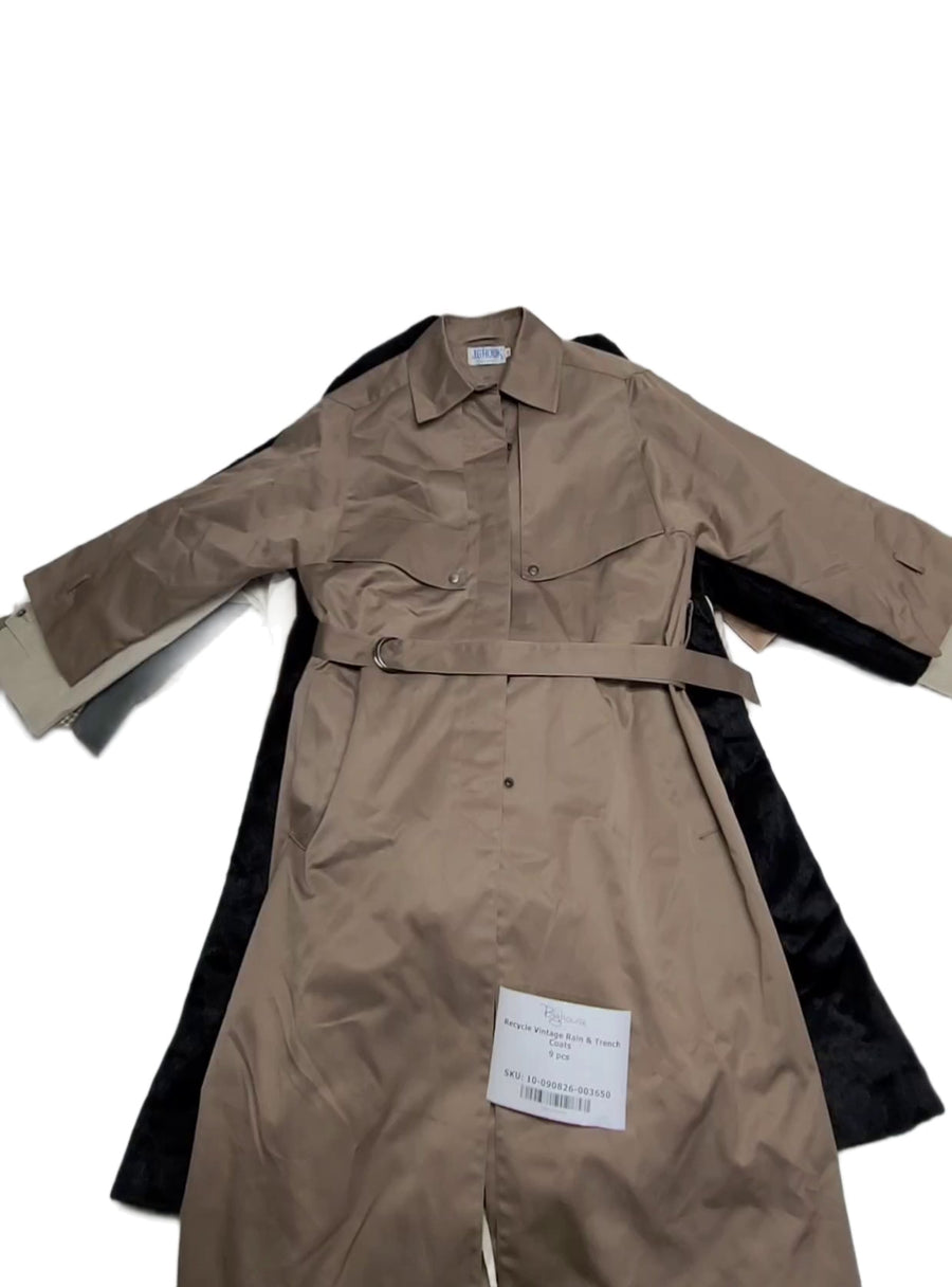 Recycle Vintage Rain & Trench Coats 9 pcs