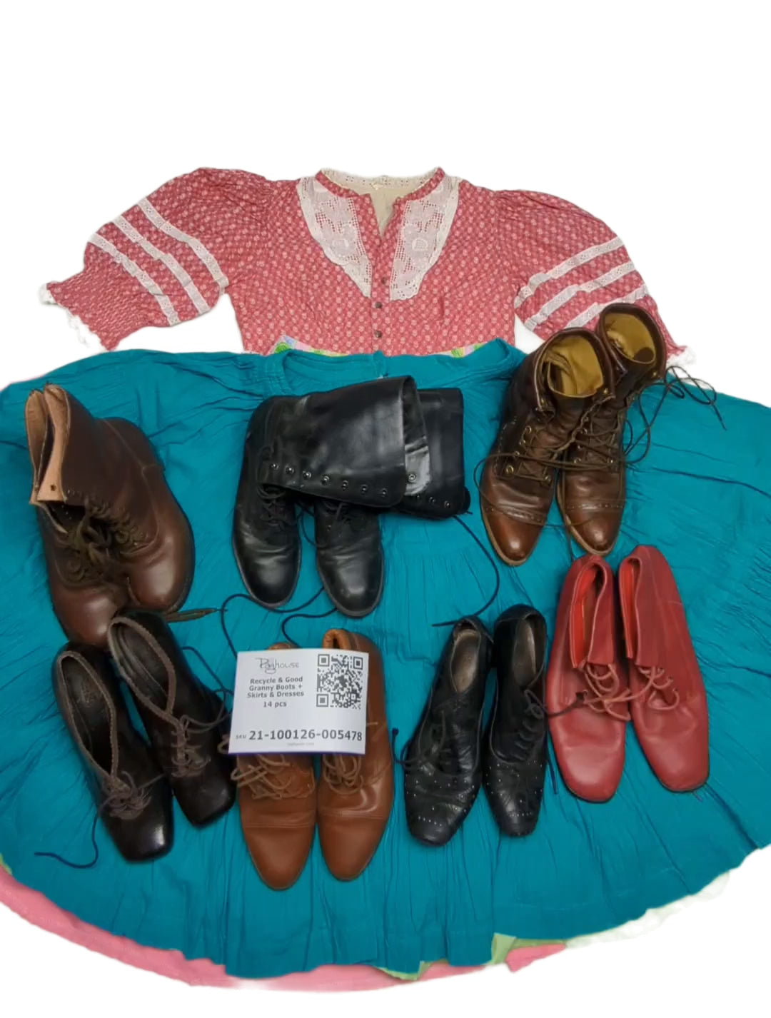 Recycle & Good Granny Boots + Skirts & Dresses 14 pcs