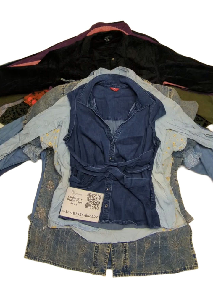Corduroy + Denim Tops 41 pcs