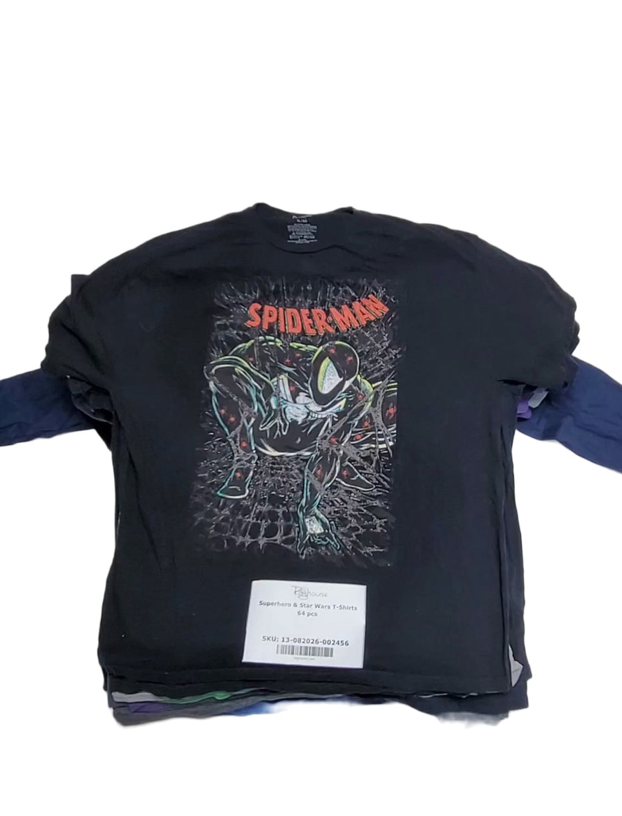 Superhero & Star Wars T-Shirts 64 pcs