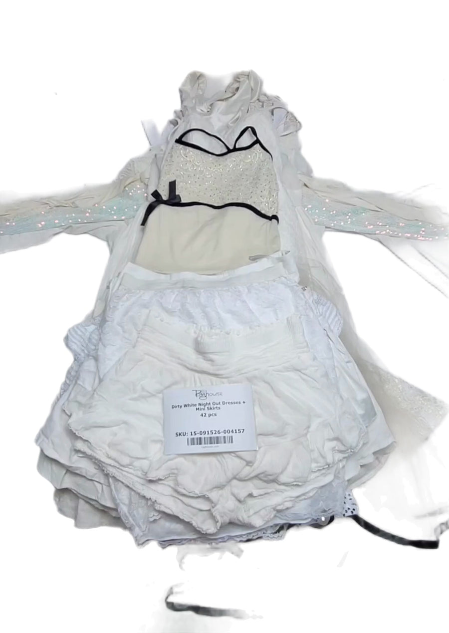 Dirty White Night Out Dresses + Mini Skirts 42 pcs