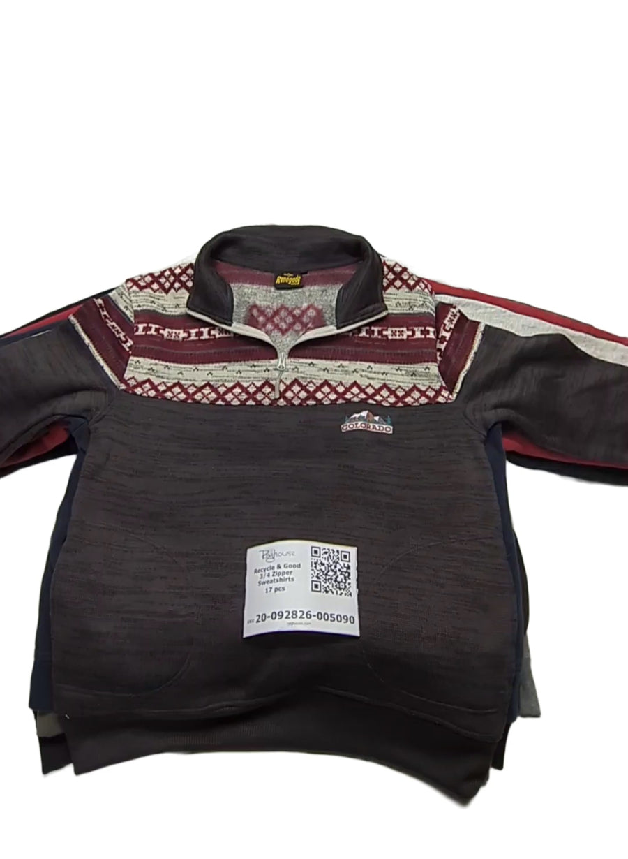 Recycle & Good 3/4 Zipper Sweatshirts 17 pcs