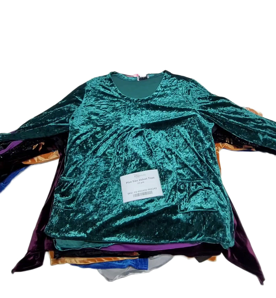 Plus Size Velvet Tops 23 pcs