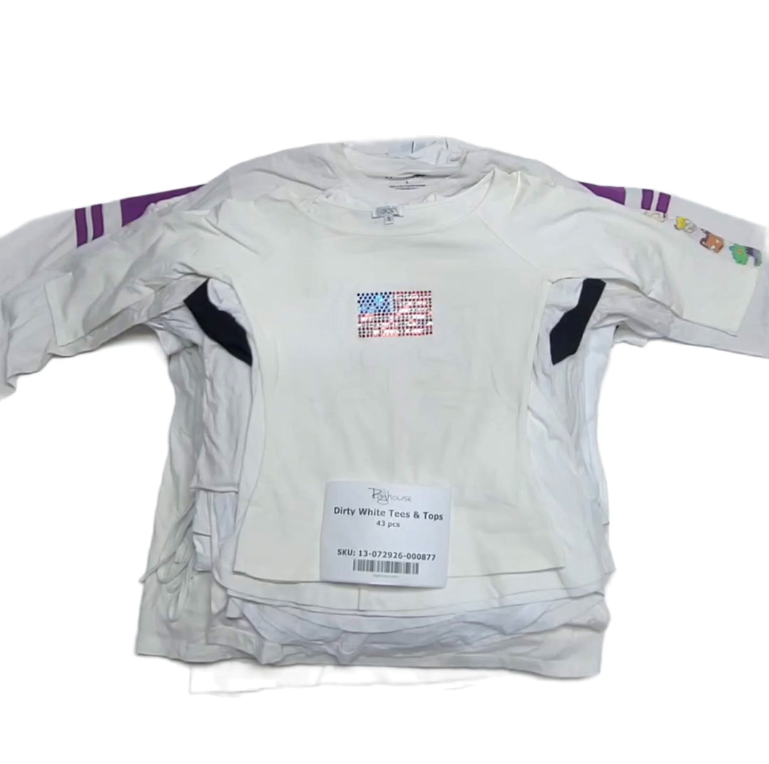 Dirty White Tees & Tops 43 pcs