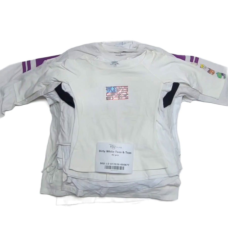 Dirty White Tees & Tops 43 pcs