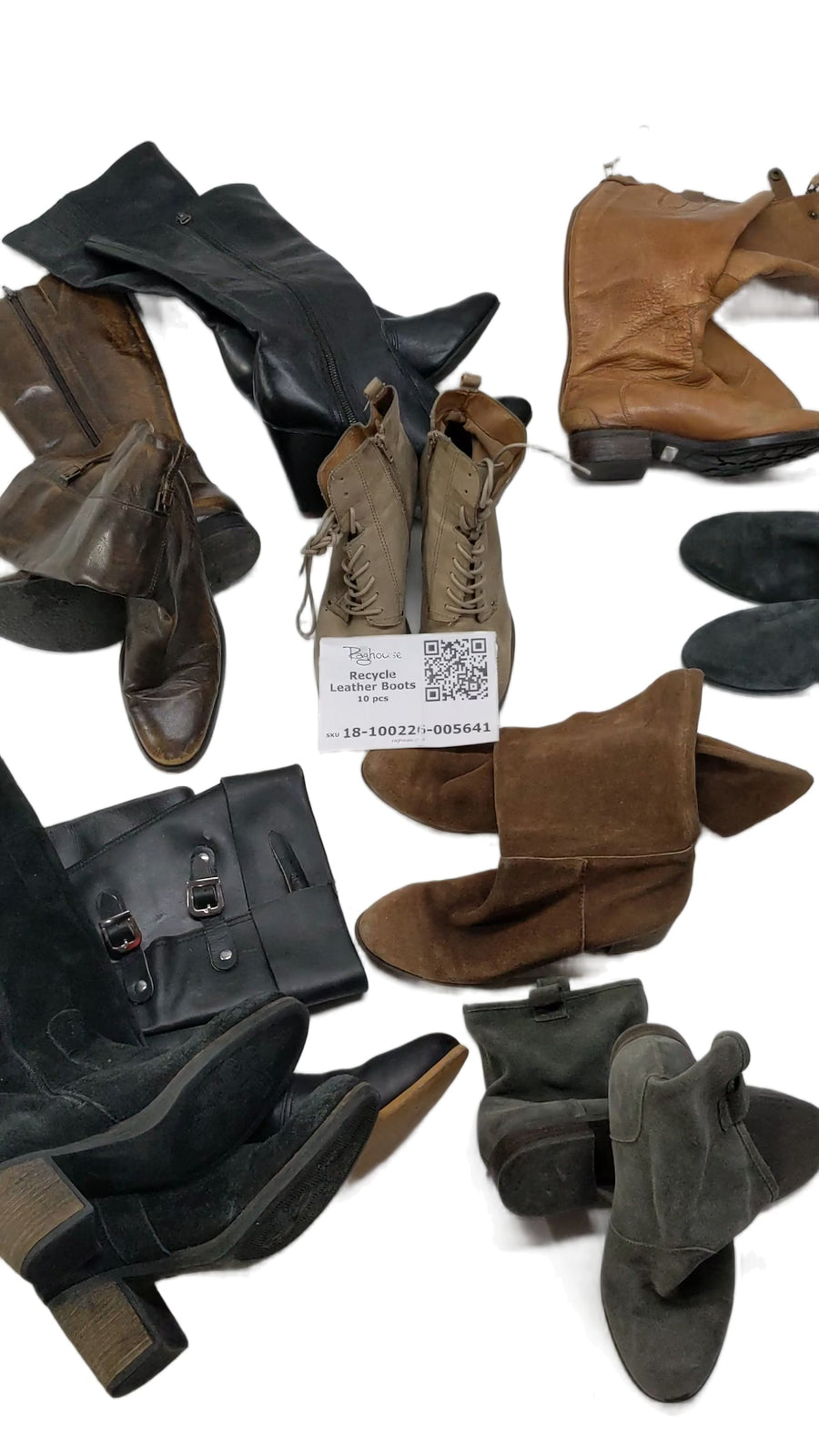 Recycle Leather Boots 10 pcs