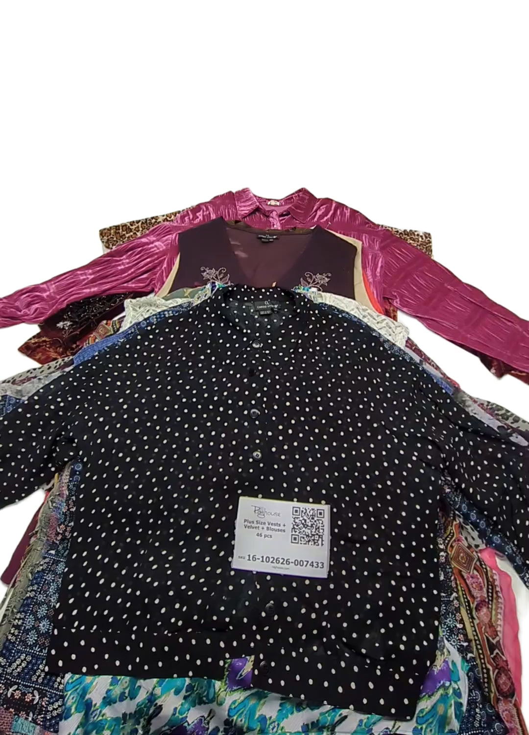 Plus Size Vests + Velvet + Blouses 46 pcs