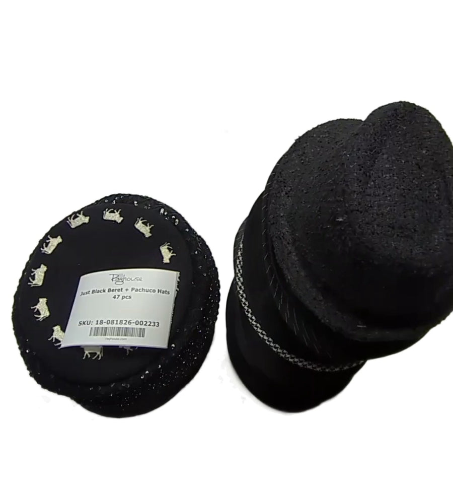 Just Black Beret + Pachuco Hats 47 pcs