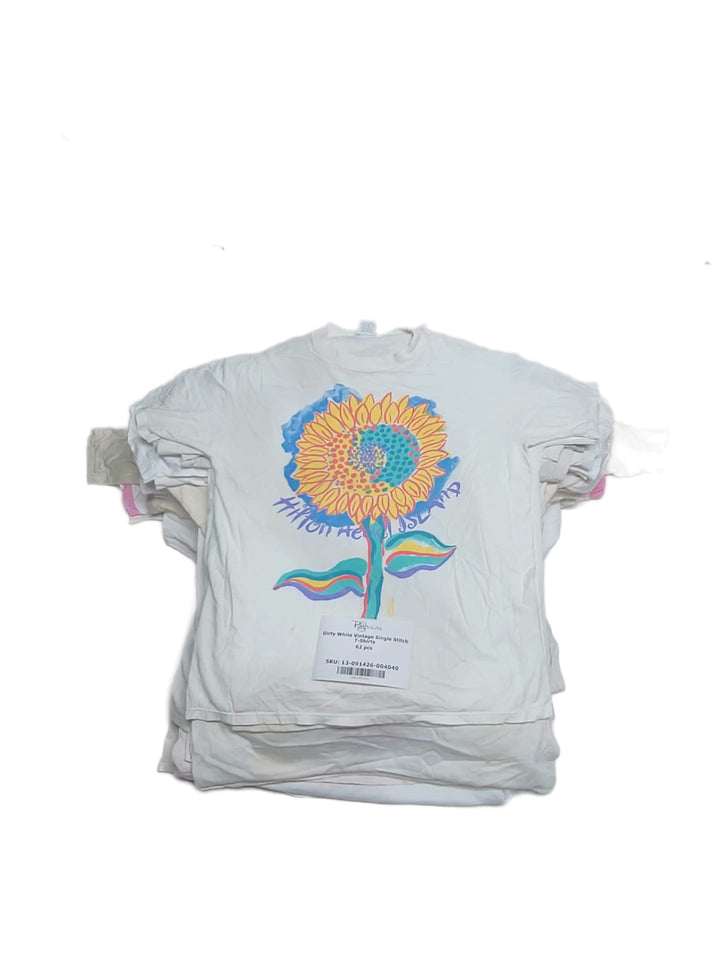 Dirty White Vintage Single Stitch T-Shirts 62 pcs
