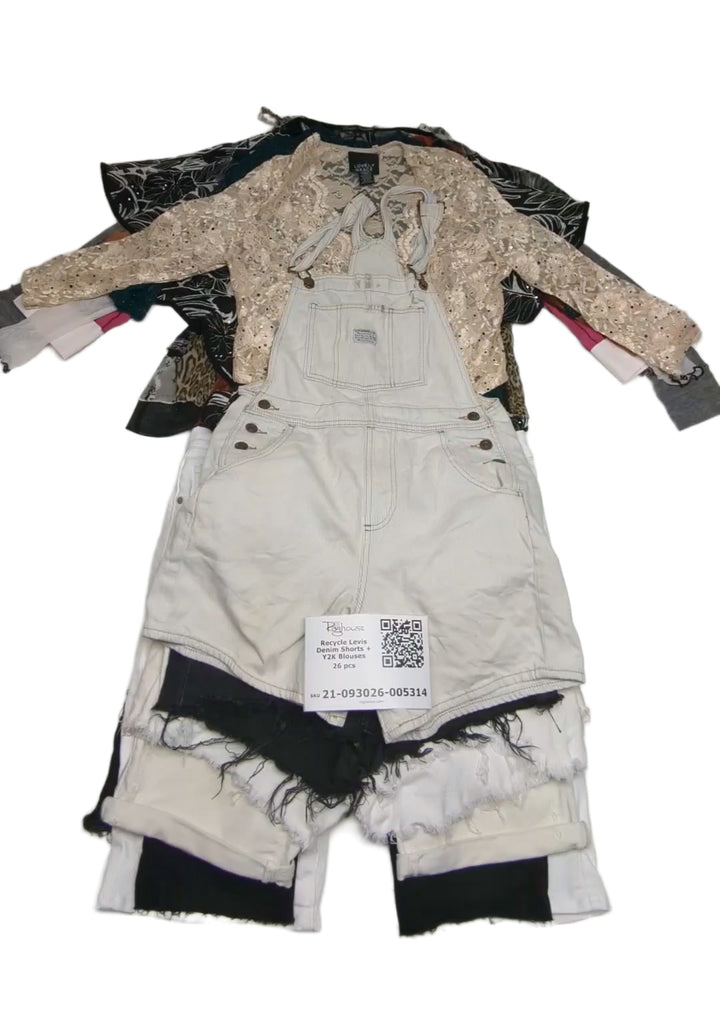 Recycle Levis Denim Shorts + Y2K Blouses 26 pcs
