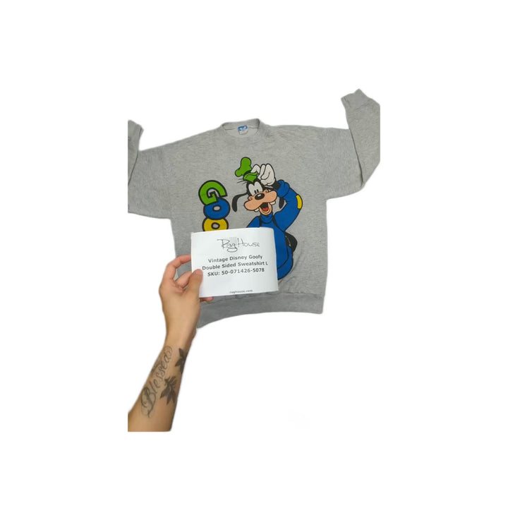 Vintage Disney Goofy Double Sided Sweatshirt L