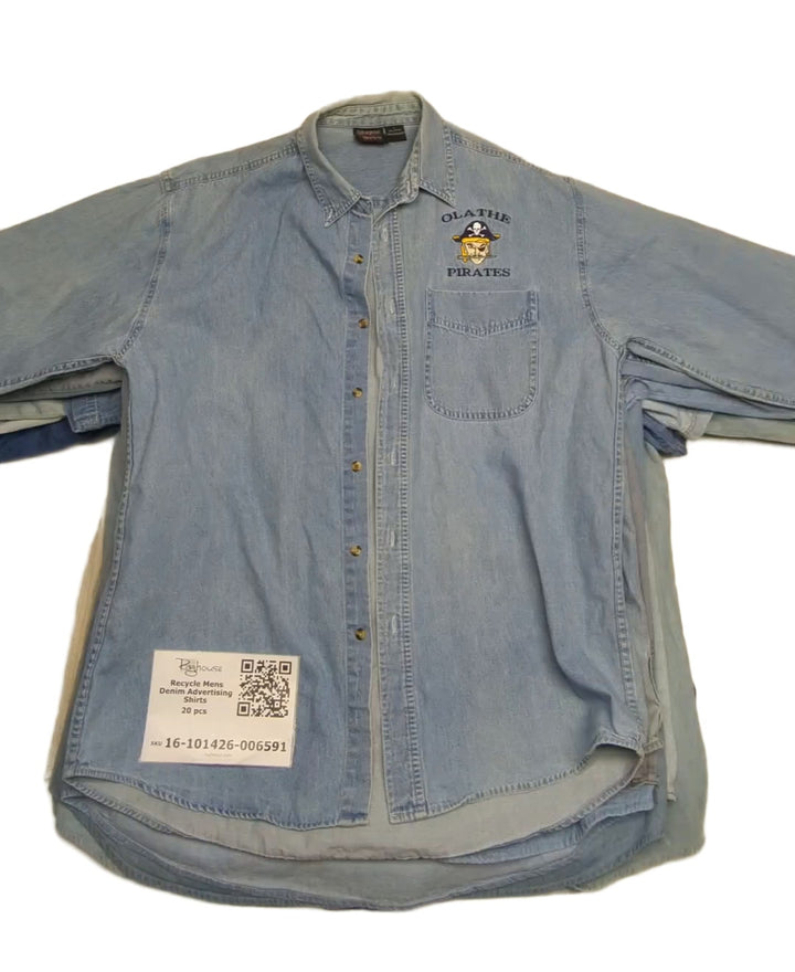 Recycle Mens Denim Advertising Shirts 20 pcs