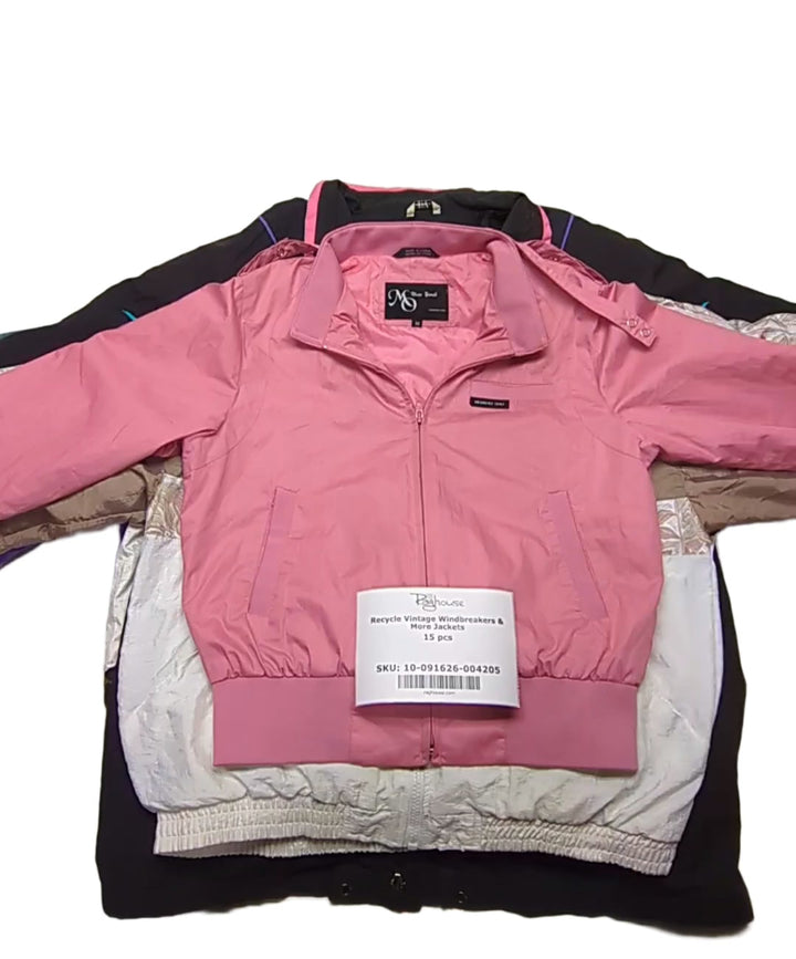 Recycle Vintage Windbreakers & More Jackets 15 pcs