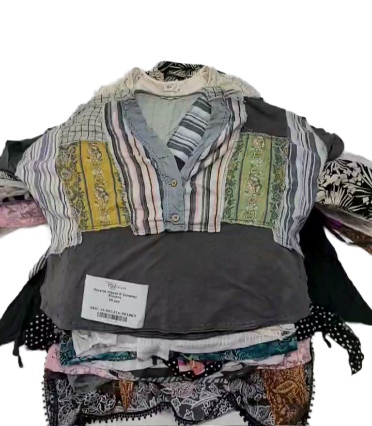 Recycle Hippie & Summer Blouses 58 pcs