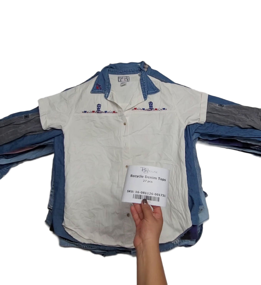 Recycle Denim Tops 27 pcs