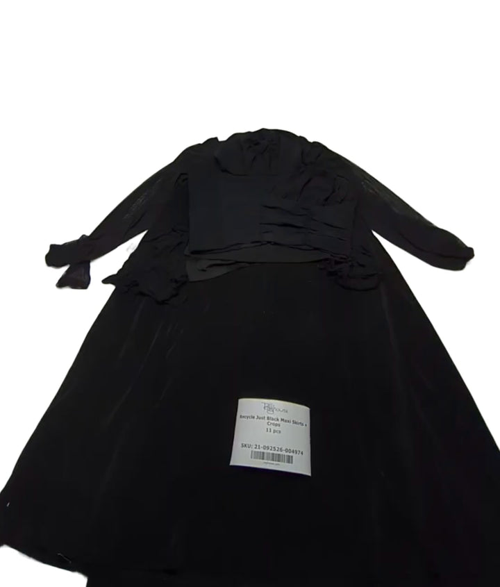 Recycle Just Black Maxi Skirts + Crops 11 pcs