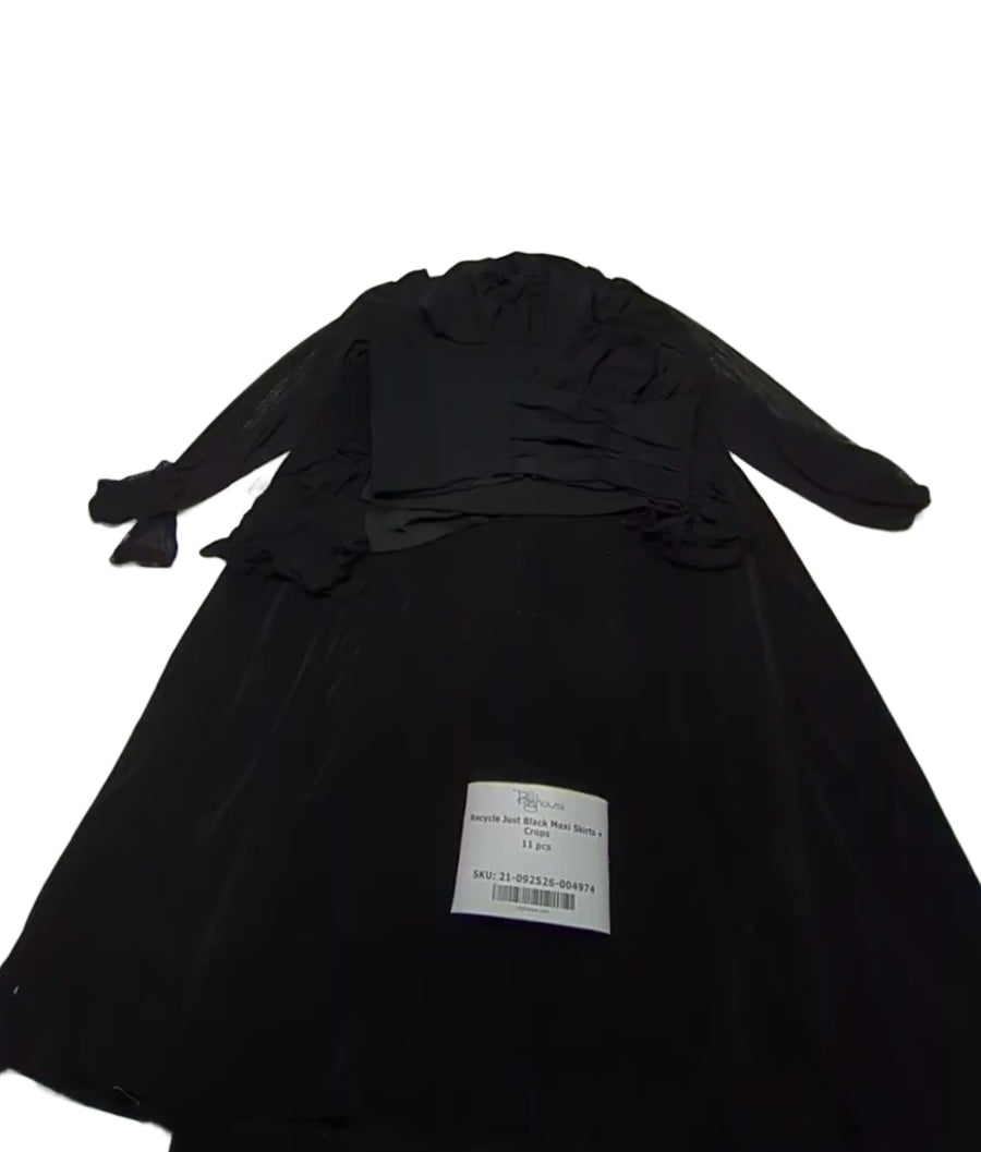 Recycle Just Black Maxi Skirts + Crops 11 pcs