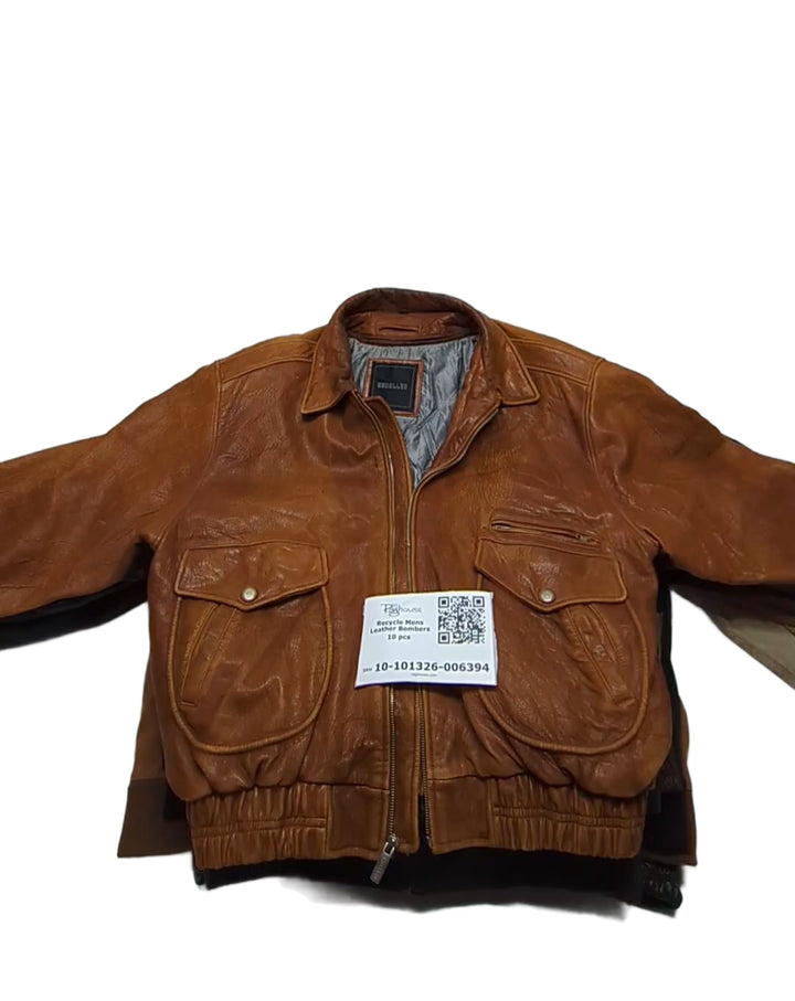Recycle Mens Leather Bombers 10 pcs