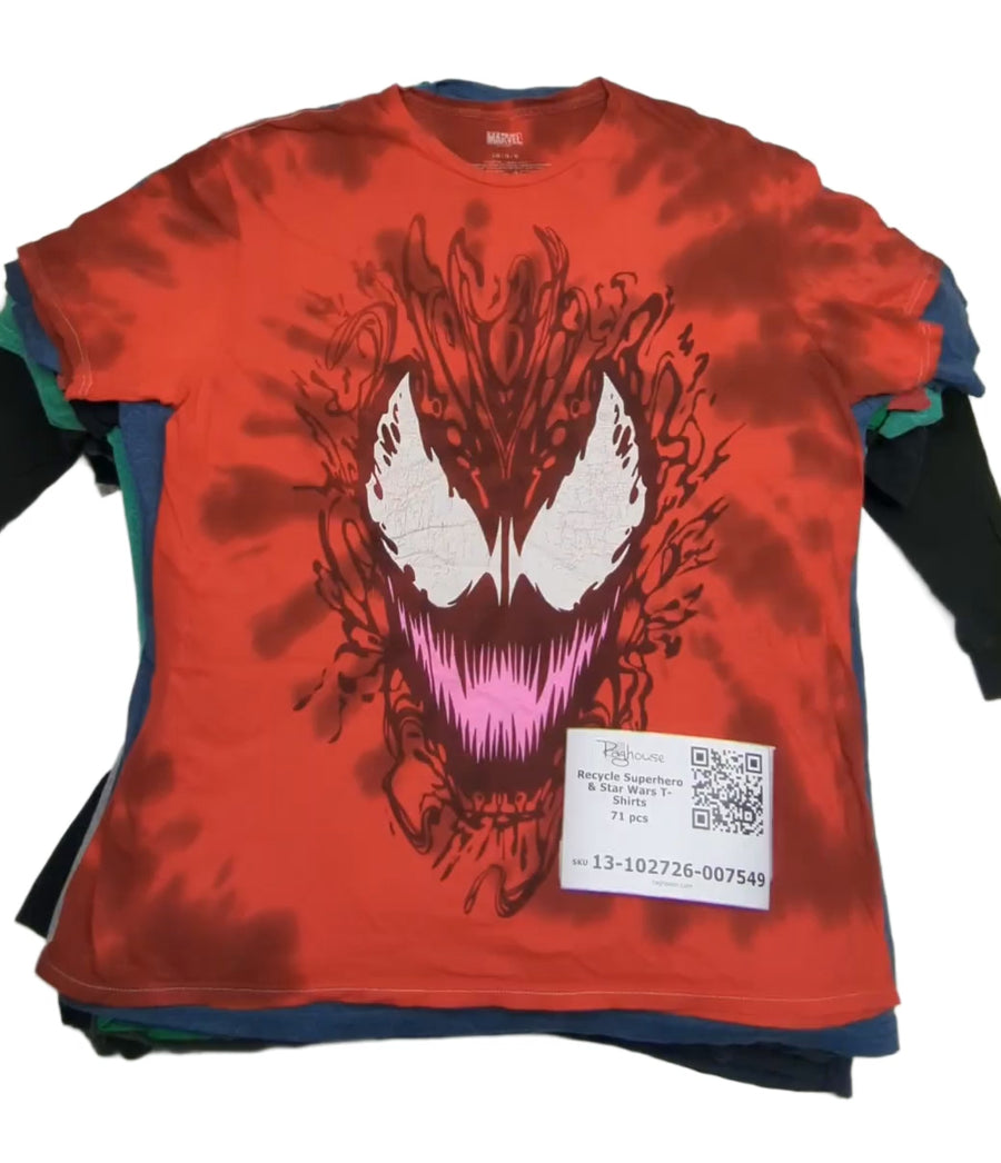 Recycle Superhero & Star Wars T-Shirts 71 pcs