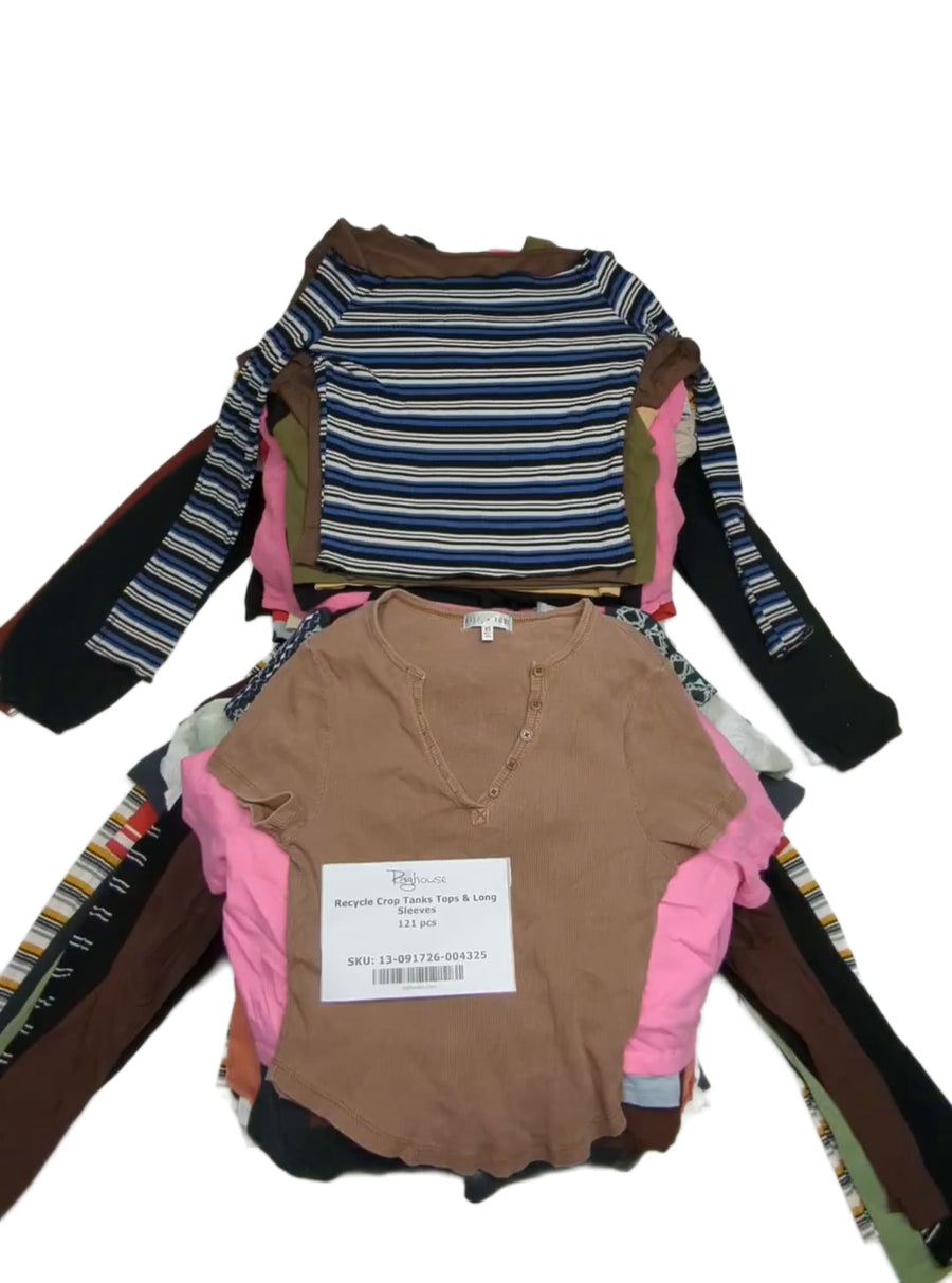 Recycle Crop Tanks Tops & Long Sleeves 121 pcs