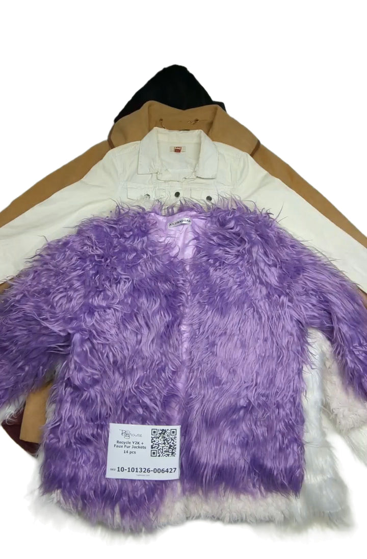 Recycle Y2K + Faux Fur Jackets 14 pcs