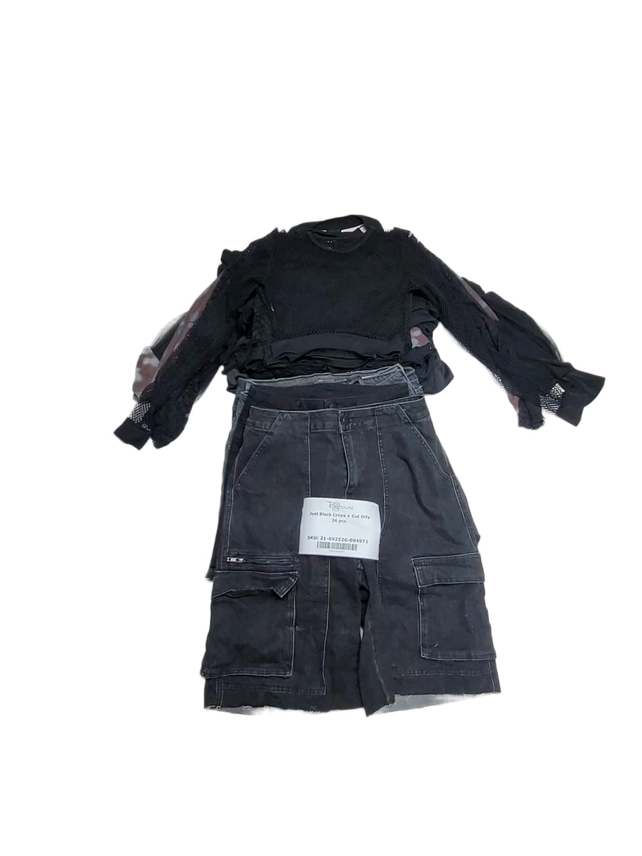 Just Black Crops + Cut Offs 36 pcs