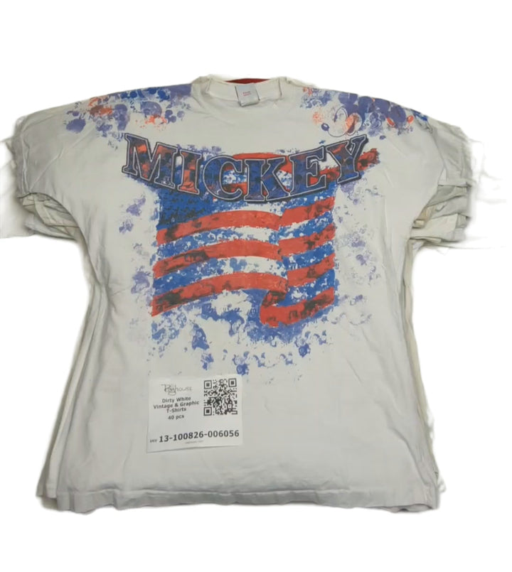 Dirty White Vintage & Graphic T-Shirts 40 pcs