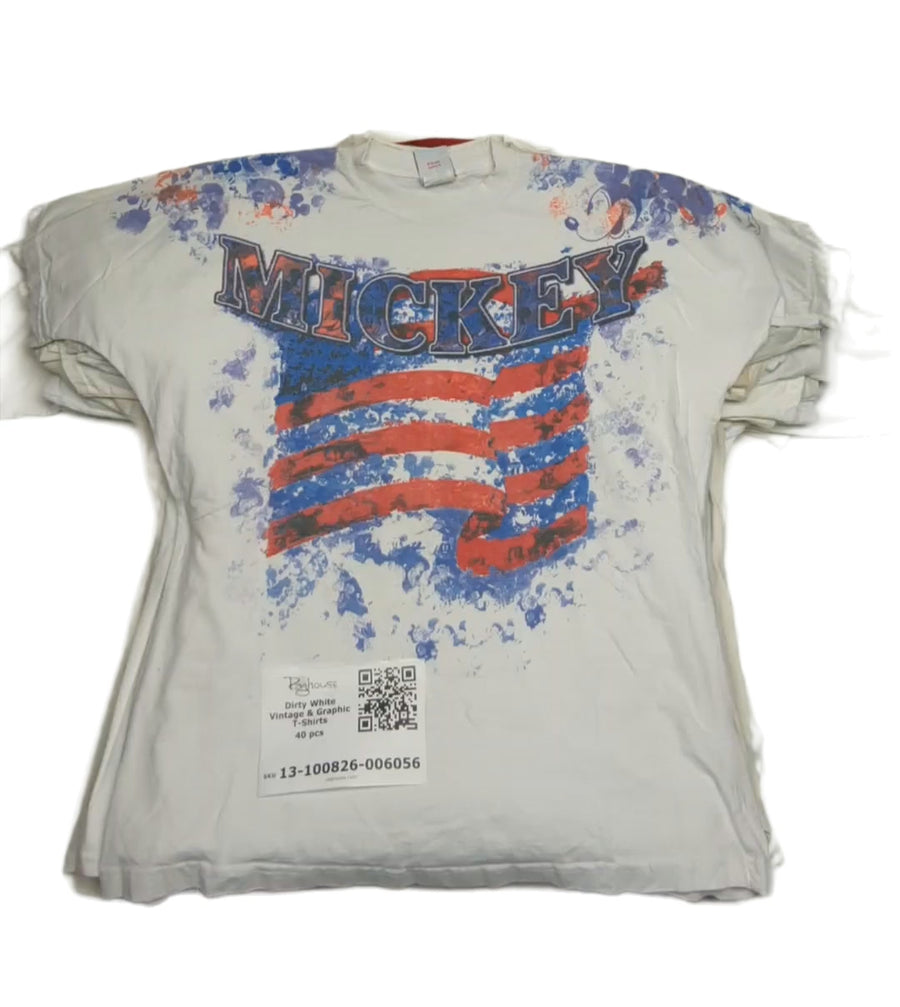 Dirty White Vintage & Graphic T-Shirts 40 pcs