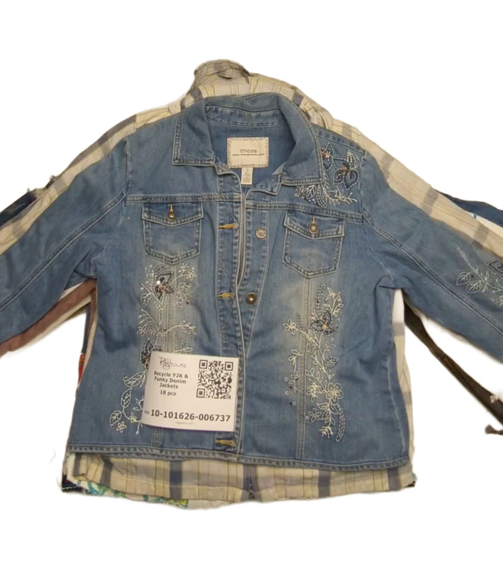Recycle Y2K & Funky Denim Jackets 18 pcs