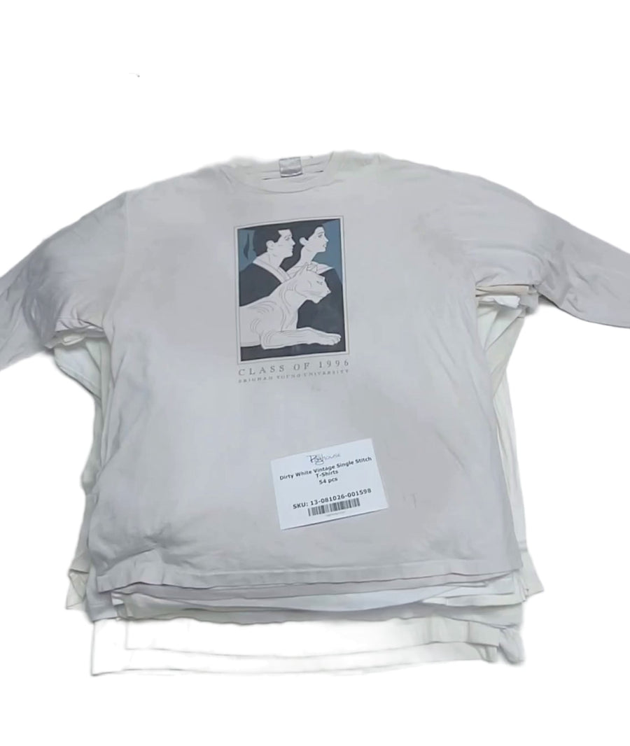 Dirty White Vintage Single Stitch T-Shirts 54 pcs