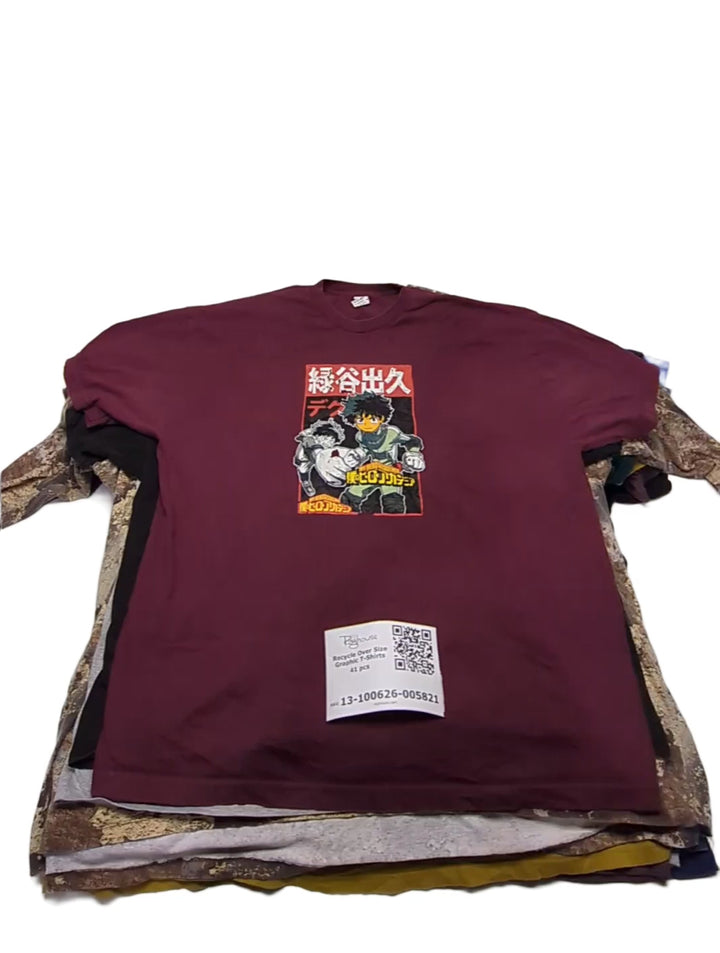 Recycle Over Size Graphic T-Shirts 41 pcs